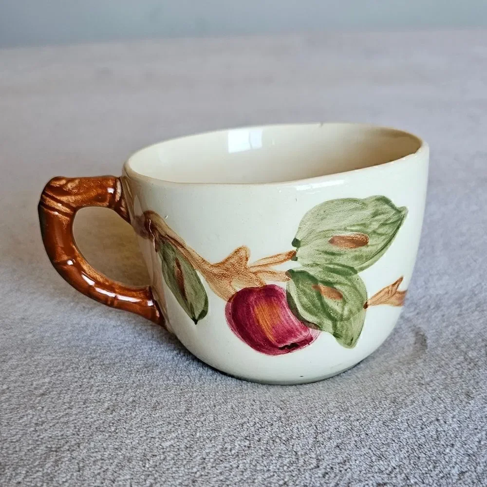 Vintage Franciscan Apple Print Teacup And Saucer Set